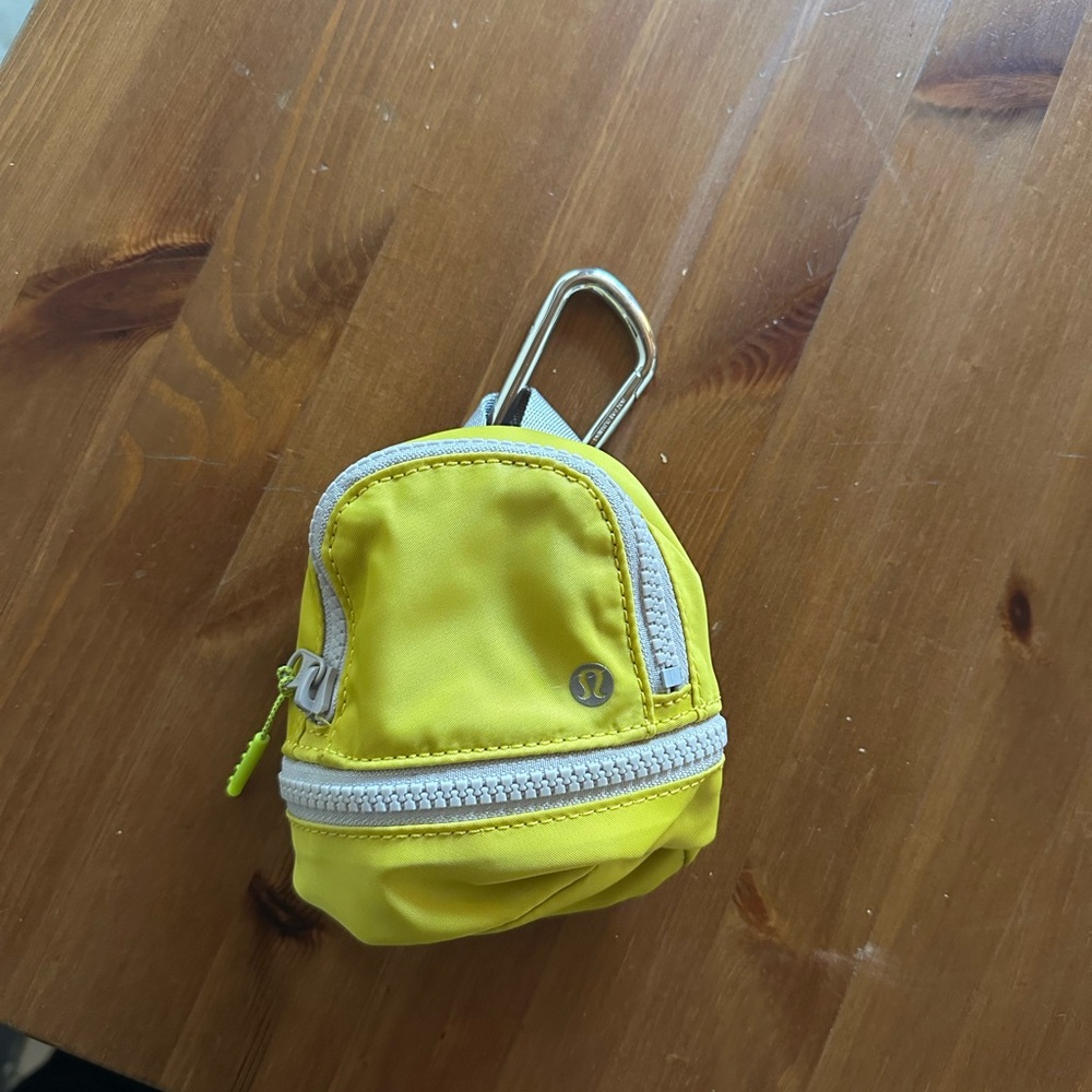 Lululemon Bright Yellow Mini Backpack Keychain